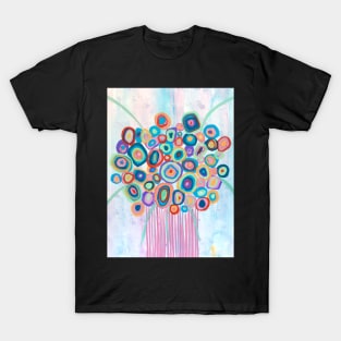 Bright Colourful Expressive abstract Florals T-Shirt